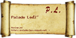Palade Leó névjegykártya